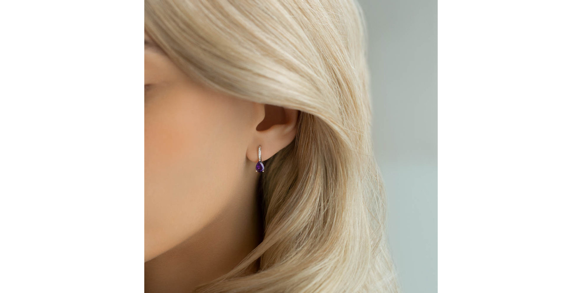 Diamond earrings with Sapphire Tearfall