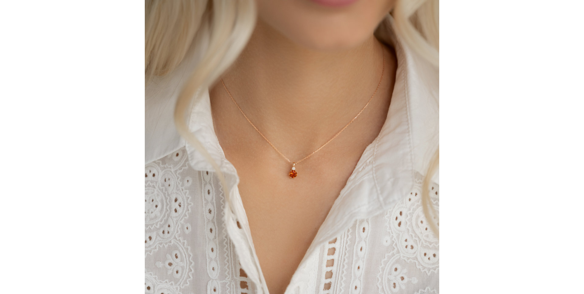 Diamond necklace with Sapphire Midnight Serenity