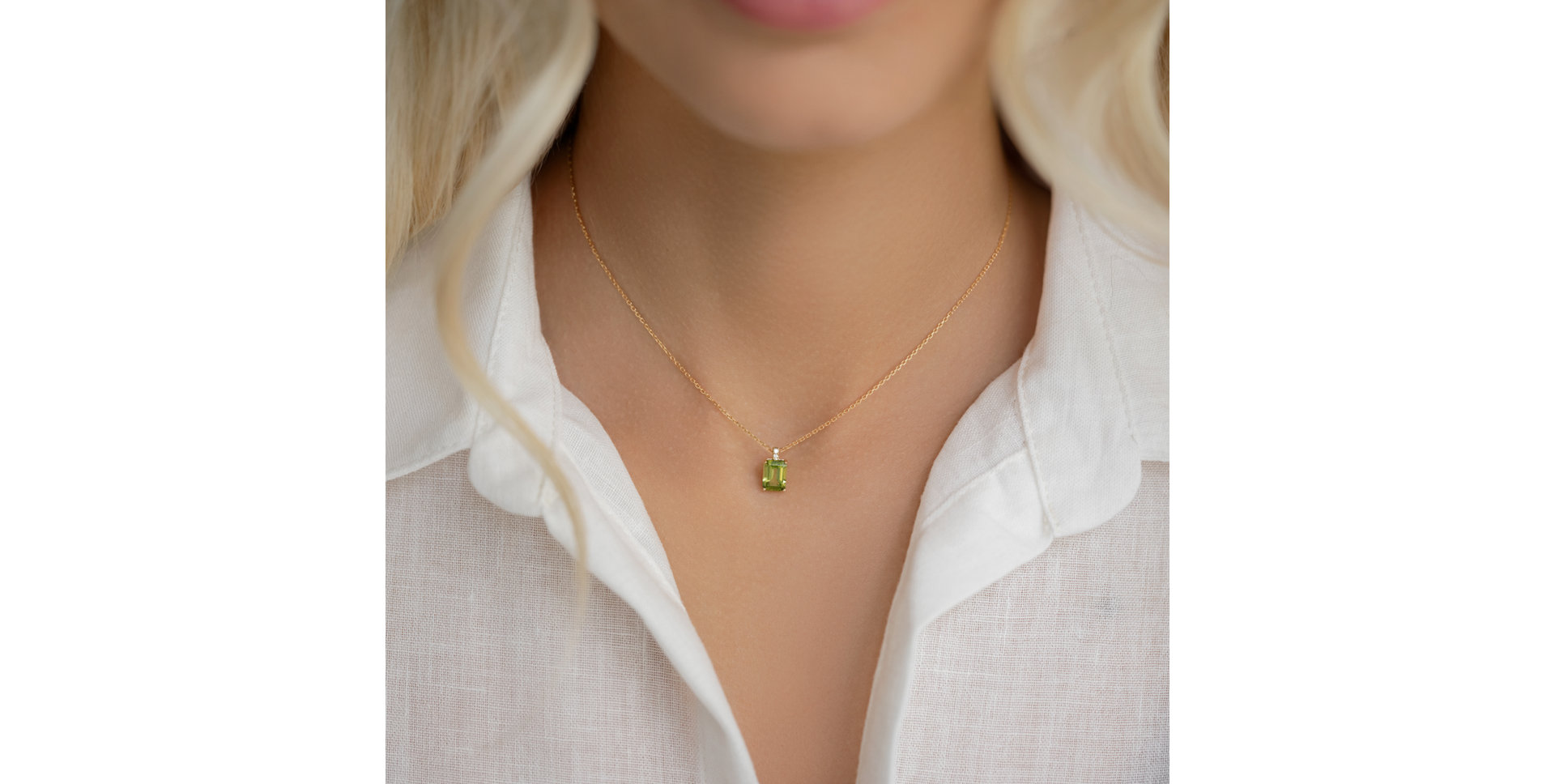 Diamond necklace with Rhodolite Mireth