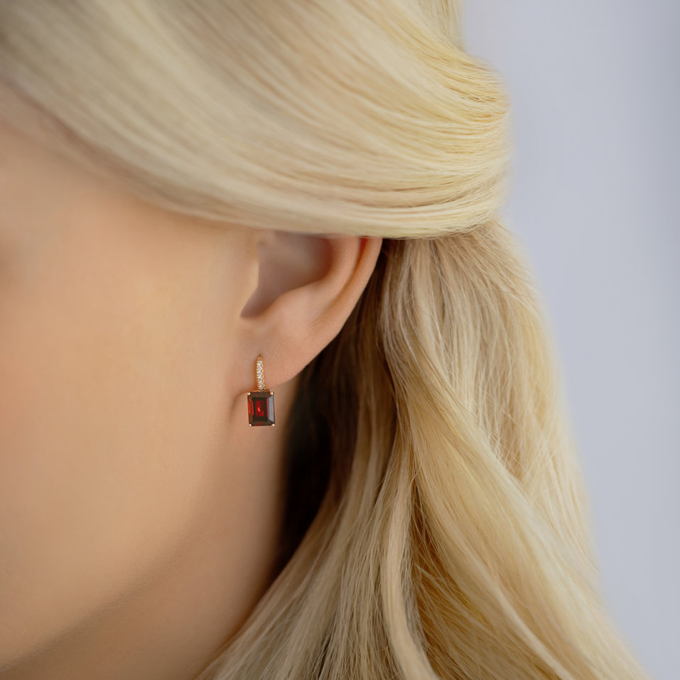 Diamond earrings with Amethyst Mireth