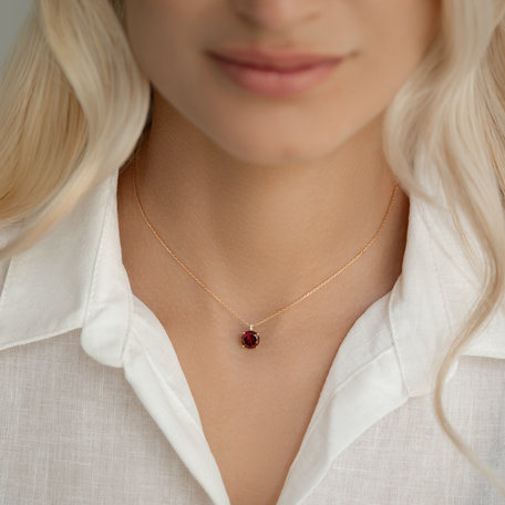 Diamond necklace with Rhodolite Zorabelle