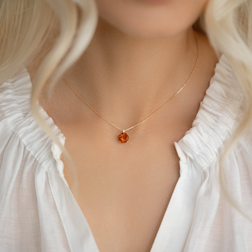 Diamond necklace with Topaz Zorabelle