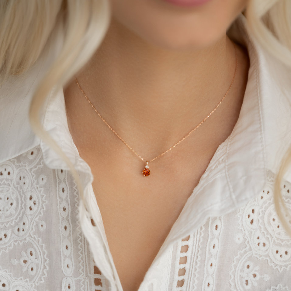 Diamond necklace with Topaz Midnight Serenity