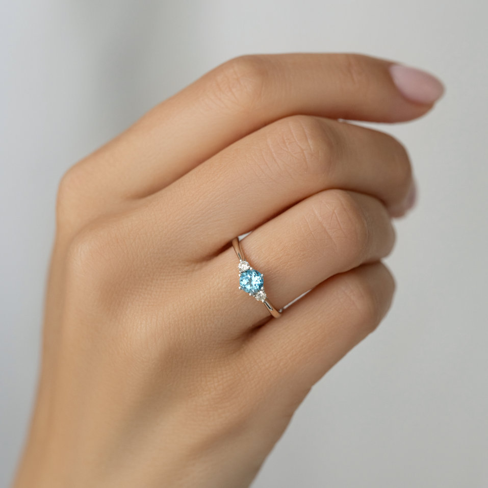 Diamond ring with Amethyst Midnight Serenity