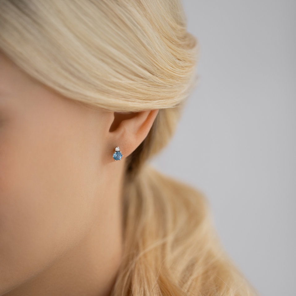 Diamond earrings with Amethyst Midnight Serenity