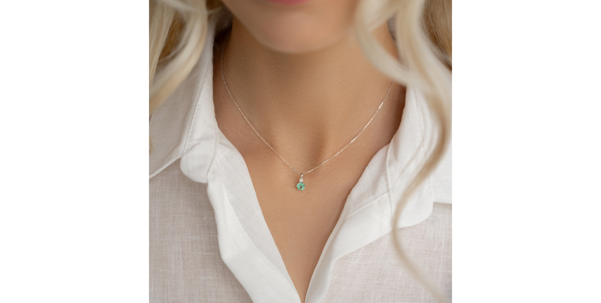 Diamond necklace with Rhodolite Midnight Serenity