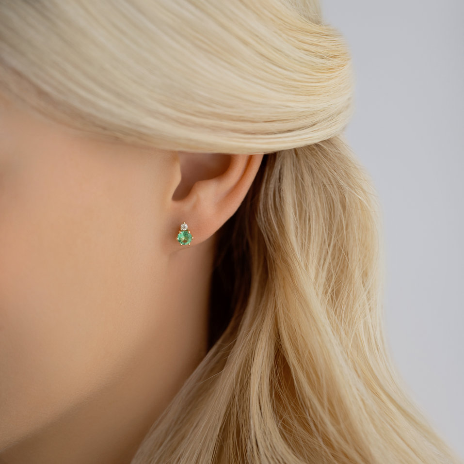 Diamond earrings with Citrine Midnight Serenity