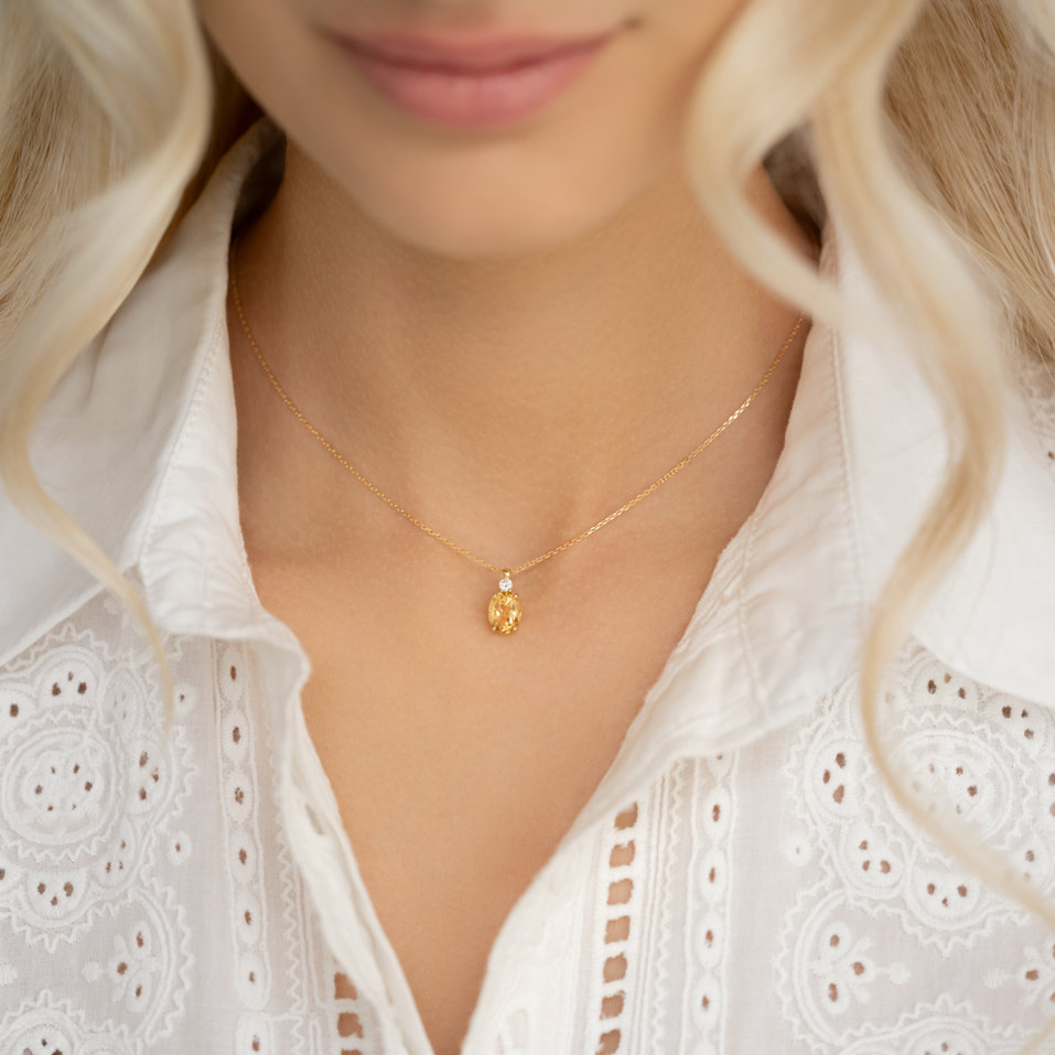 Diamond necklace with Citrine Asuan