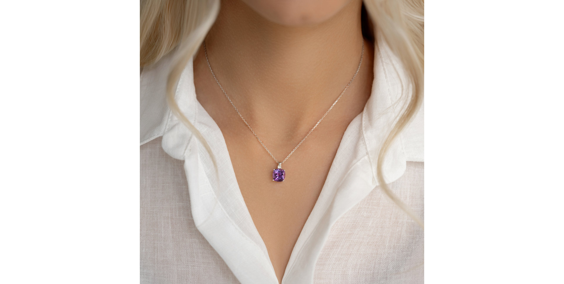 Diamond necklace with Amethyst The Countess