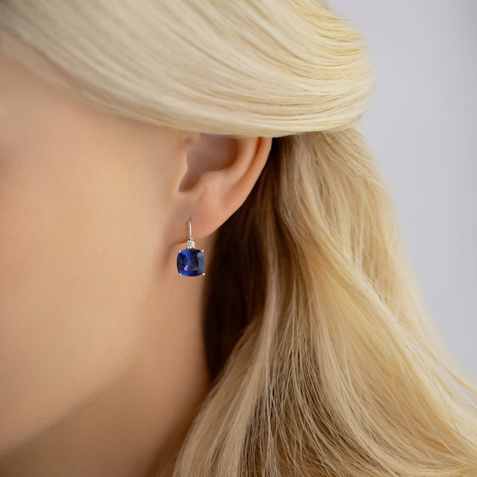 Diamond earrings with Topaz The Countess