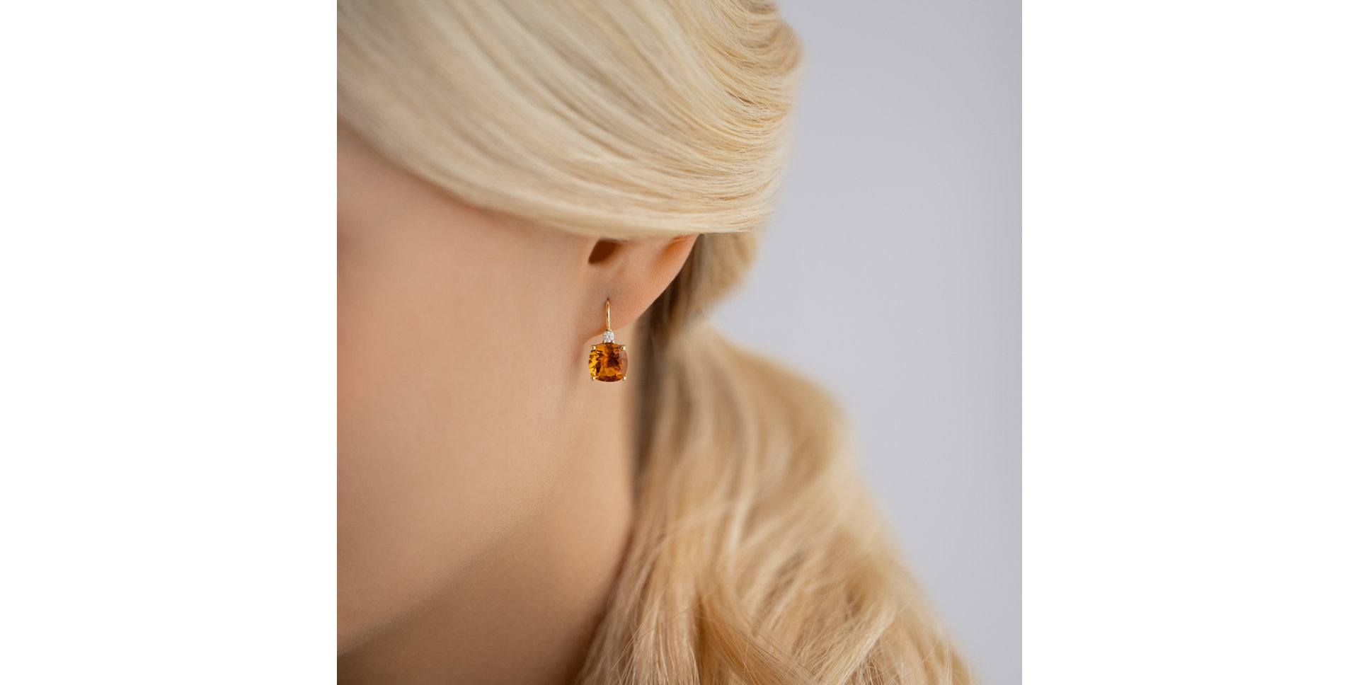 Diamond earrings with Amethyst The Countess