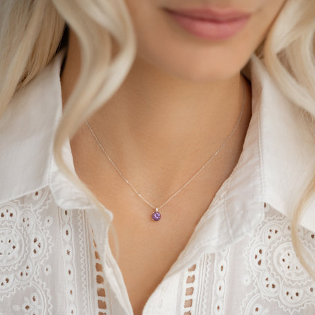 Diamond necklace with Rhodolite Zephyrine