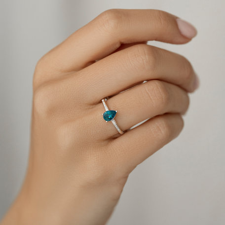 Diamond ring with Morganite Teardrop