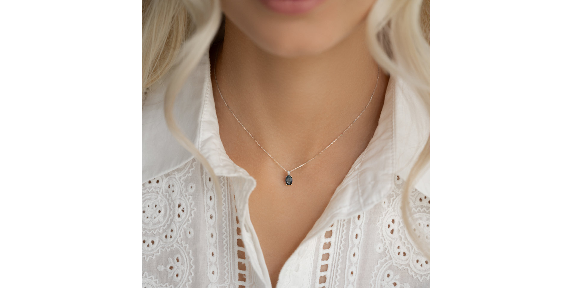 Diamond necklace with Rhodolite Lauriene