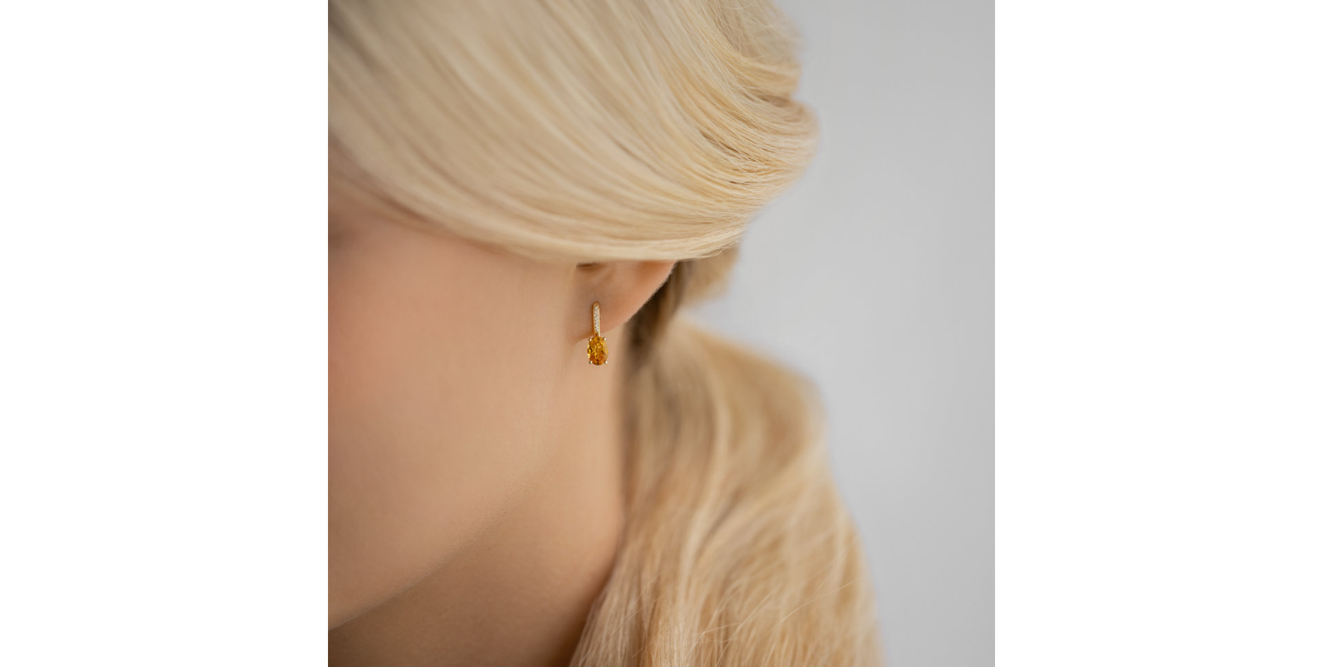 Diamond earrings with Citrine Lauriene