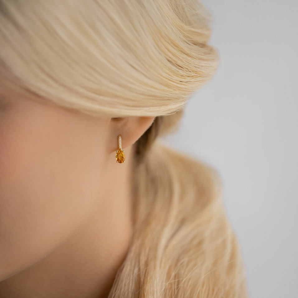 Diamond earrings with Citrine Lauriene