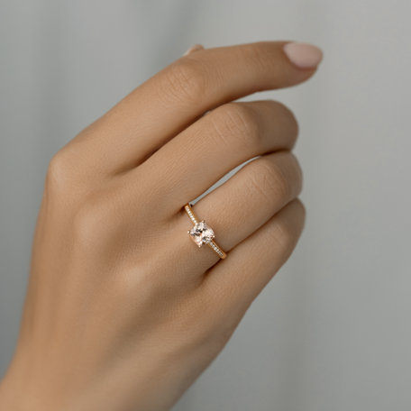 Diamond ring with Rhodolite Melody Symphony