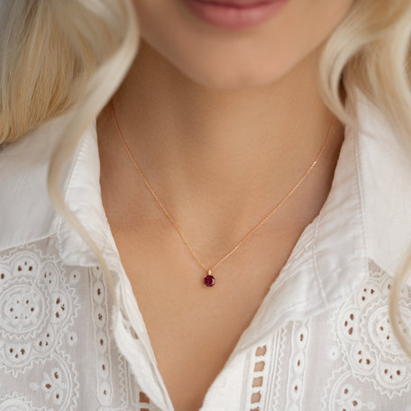 Diamond necklace with Rhodolite Amariel