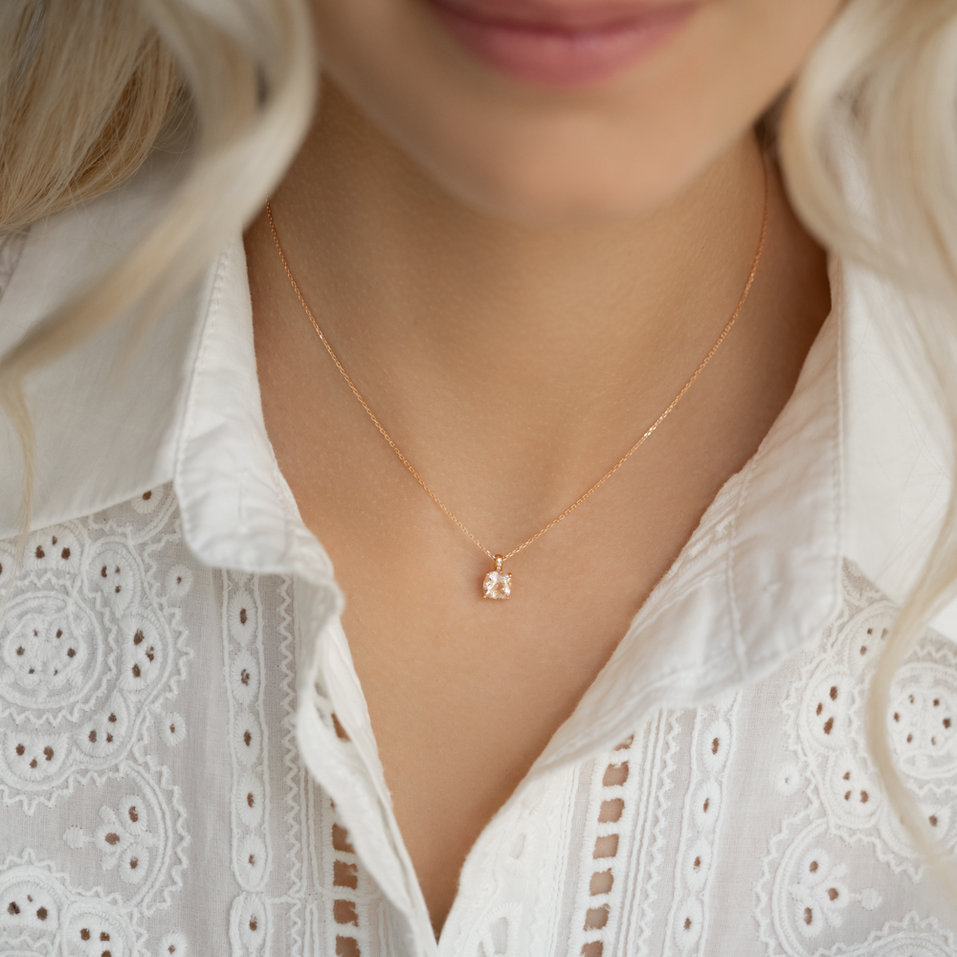 Diamond necklace with Citrine Amariel