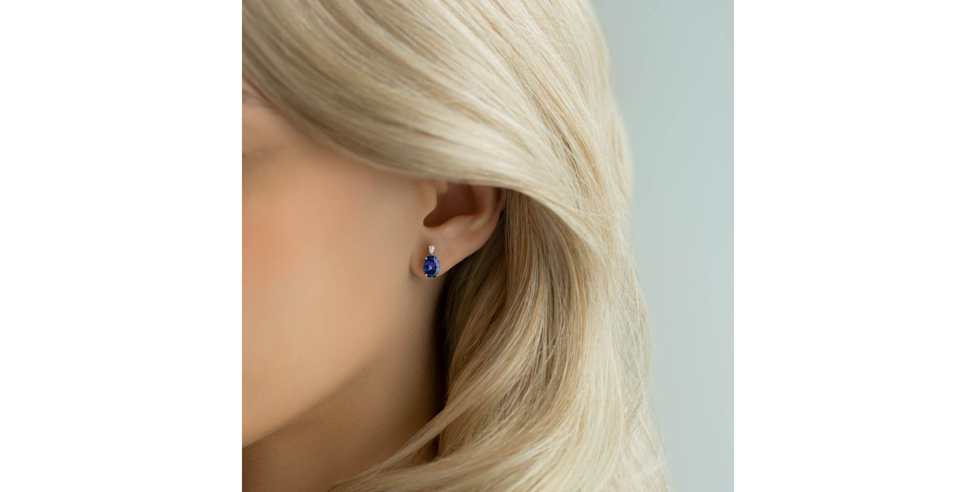 Diamond earrings with Rhodolite Annelise