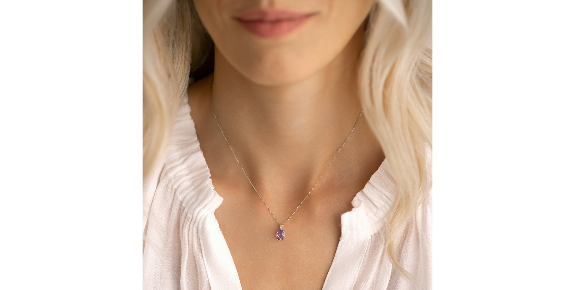 Diamond necklace with Morganite Annelise