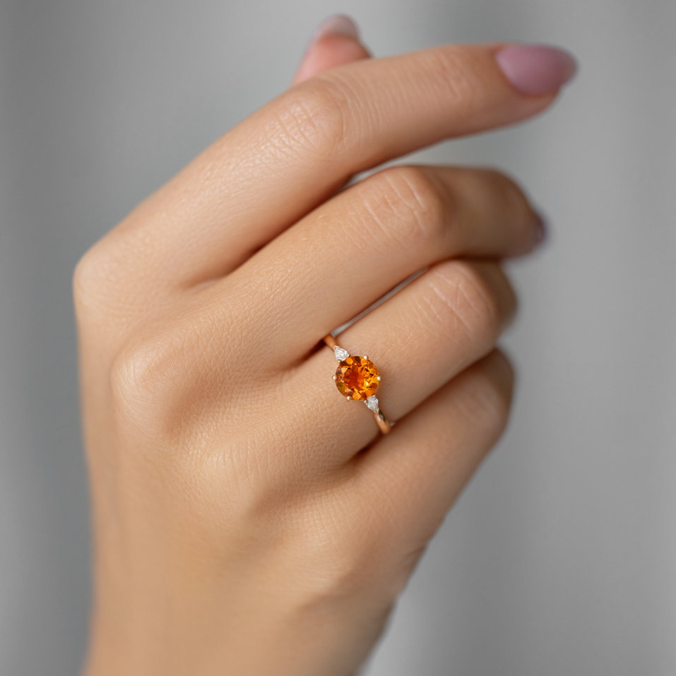 Diamond ring with Citrine Majestic Oasis