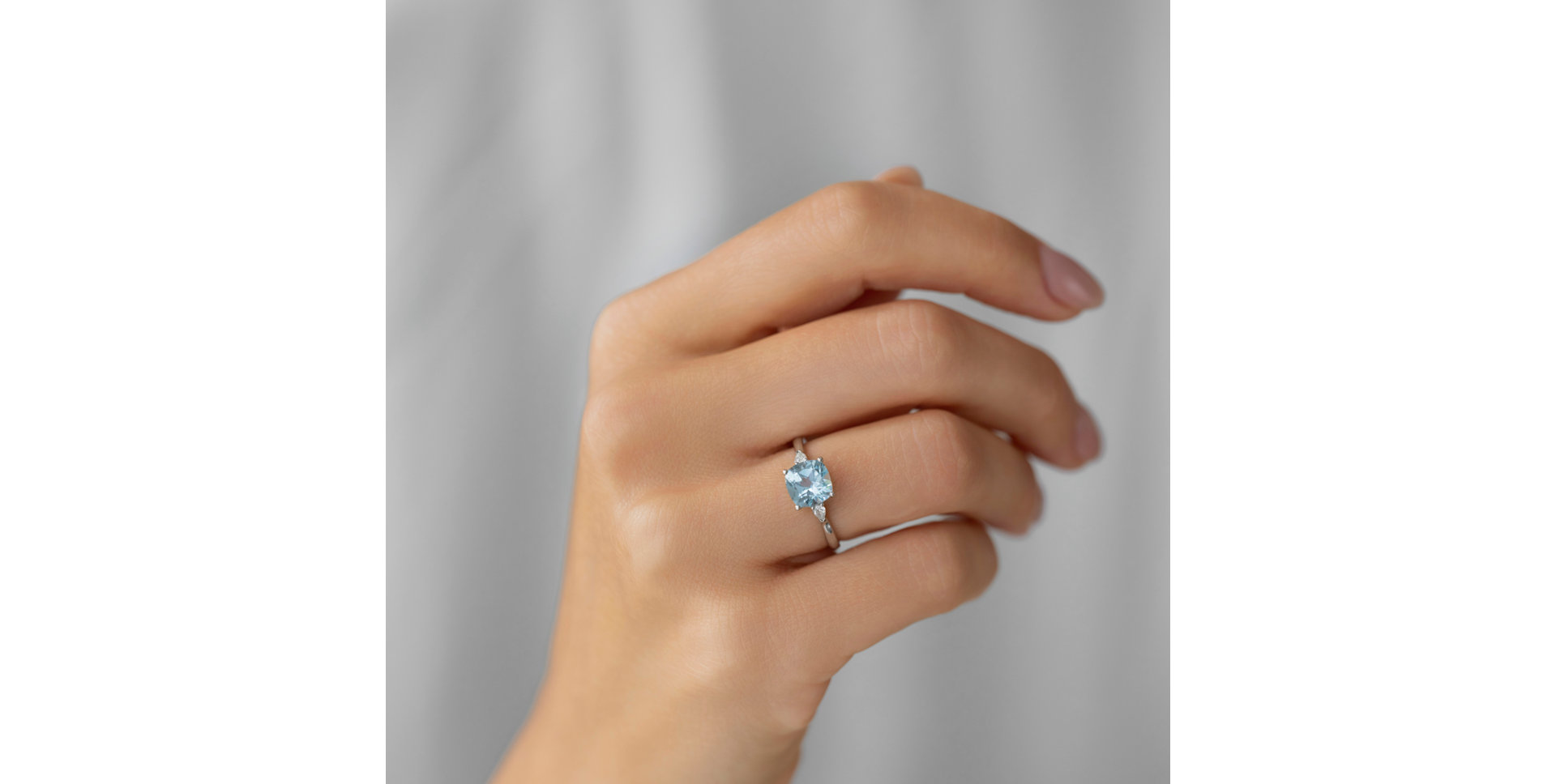 Diamond ring with Morganite Mirabel