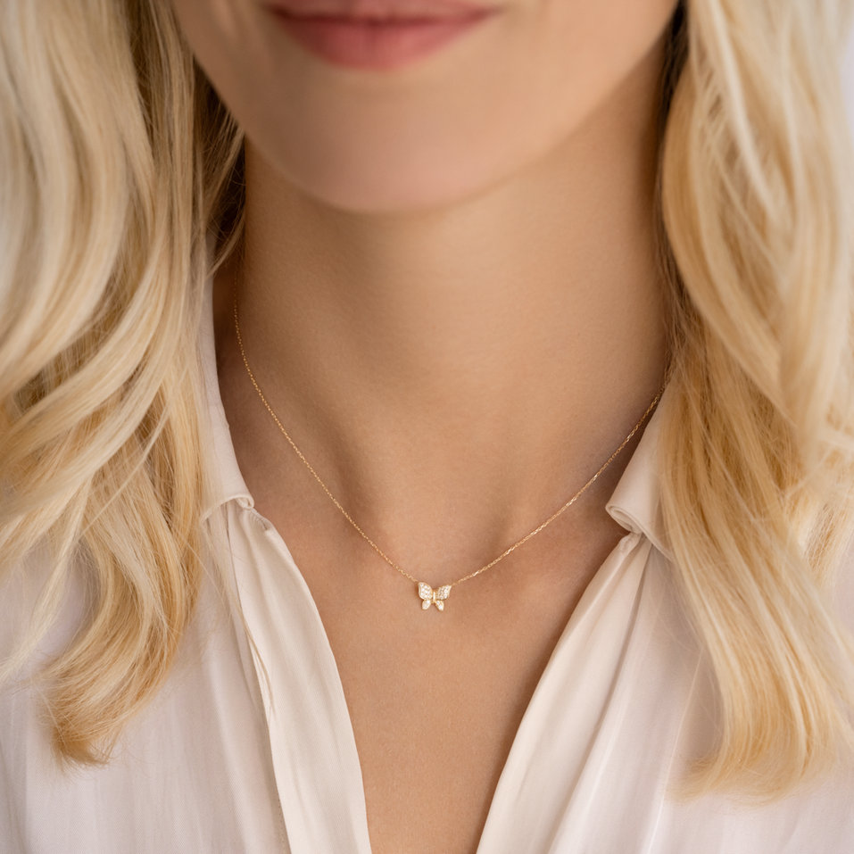 Diamond necklace Butterfly Touch