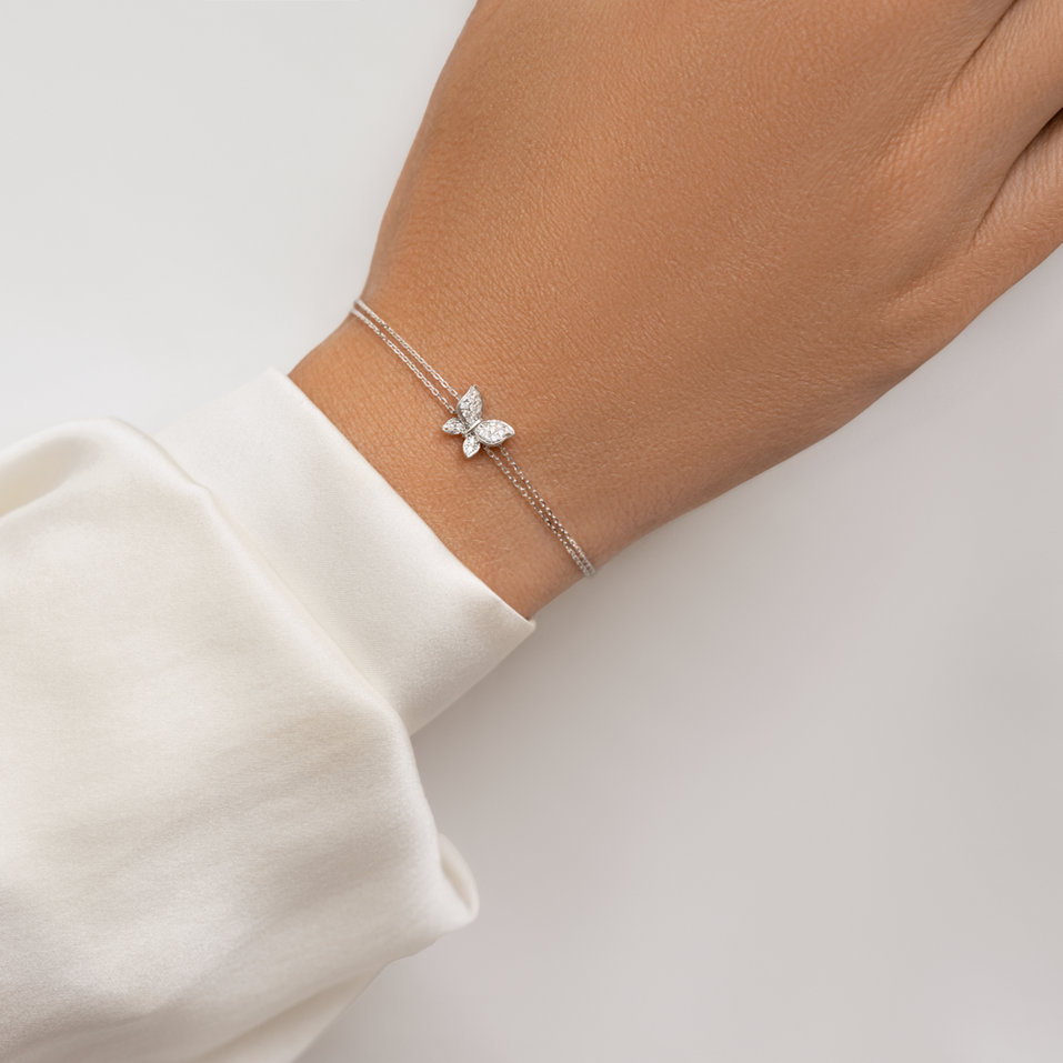 Diamond bracelet Butterfly Charm