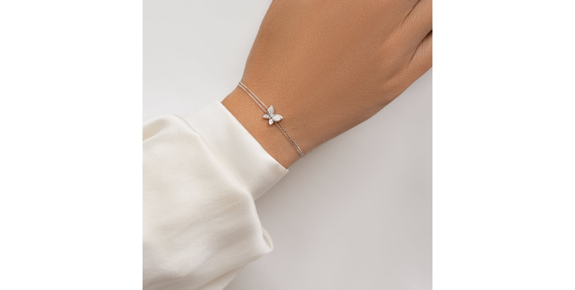 Diamond bracelet Butterfly Charm