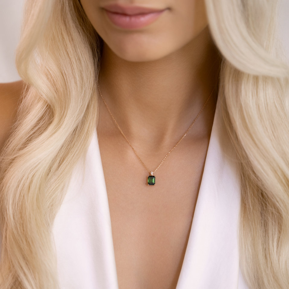 Diamond necklace with Tourmaline Royal Cordelia