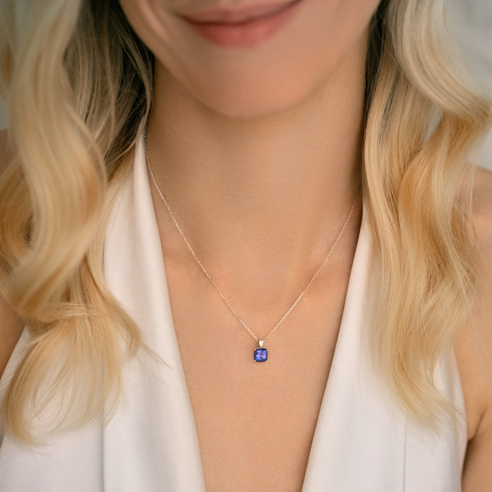 Diamond necklace with Topaz Marigold