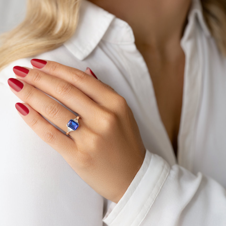 Diamond ring with Tanzanite Moonlit Promise