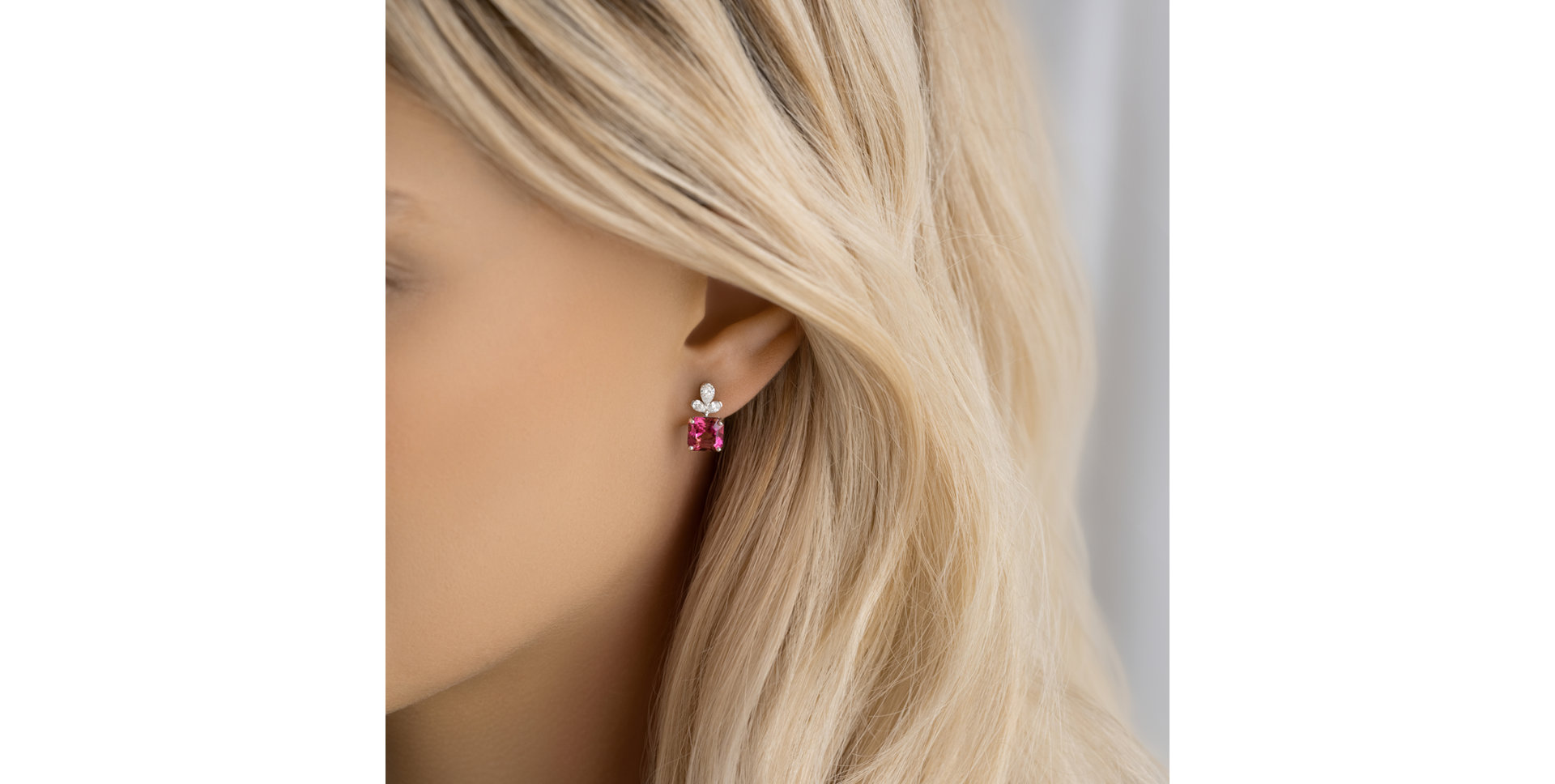 Diamond earrings with Tourmaline Siren's Glow