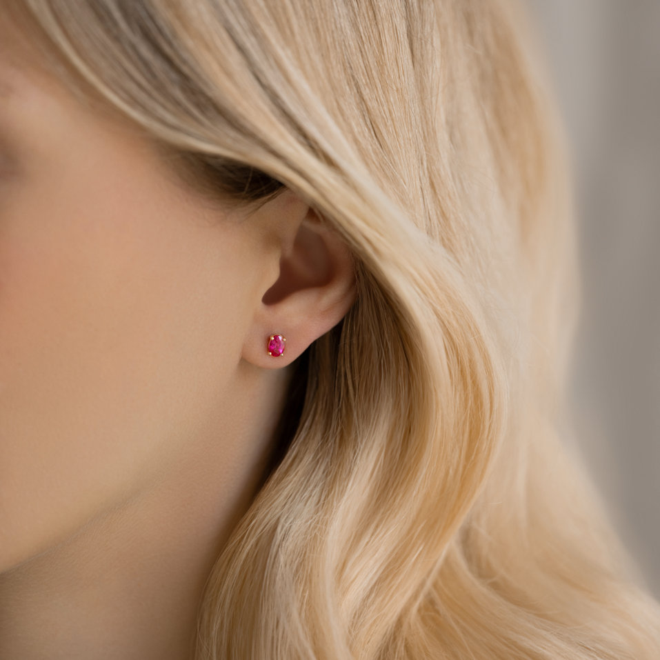 Earrings with Ruby Mystic Abyss