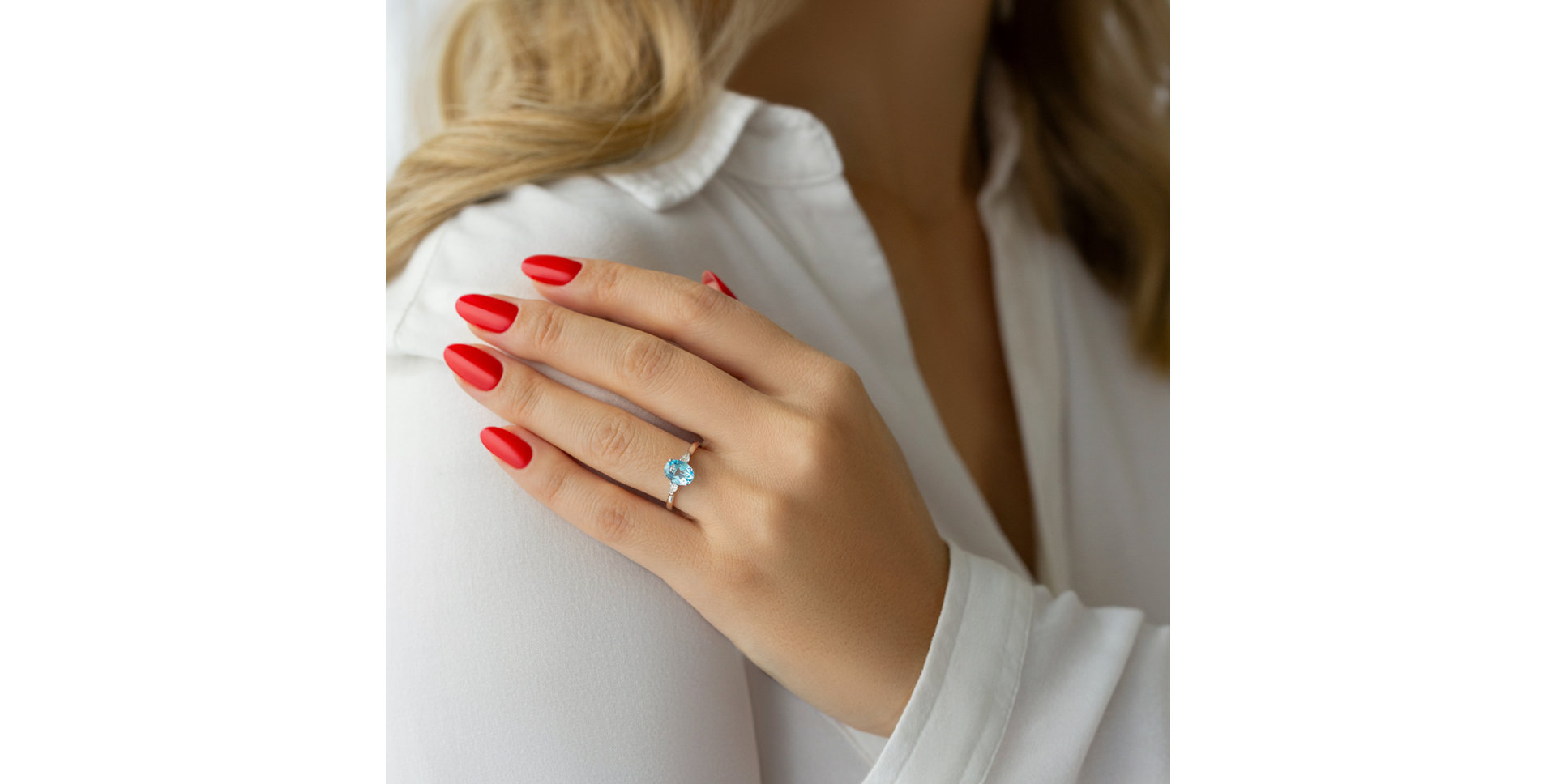 Diamond ring with Tourmaline Fiona