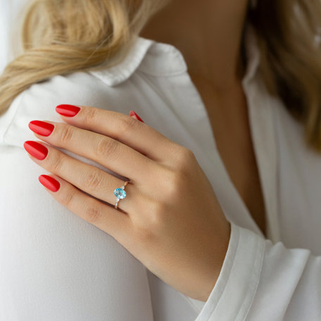 Diamond ring with Tourmaline Fiona