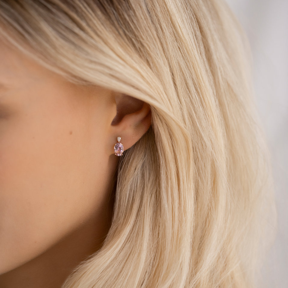 Diamond earrings with Tourmaline Royal Aura