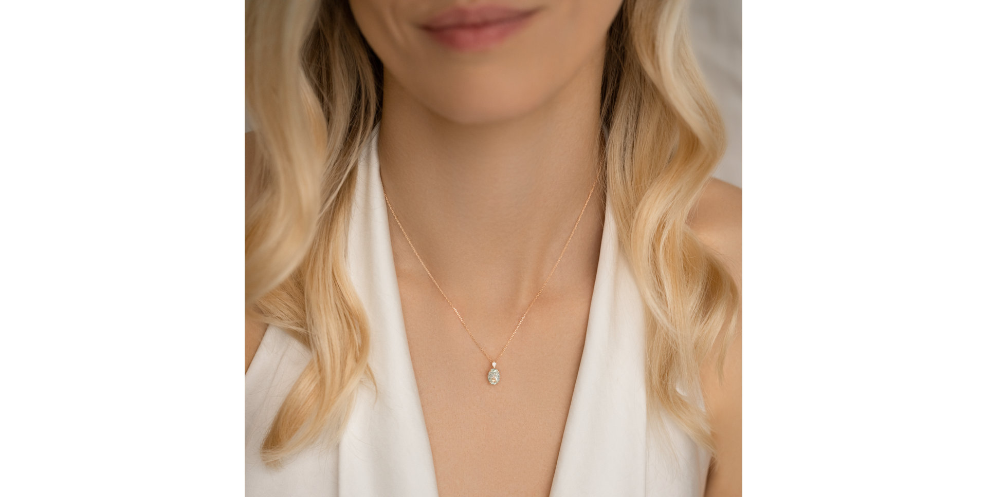 Diamond necklace with Tourmaline Élise