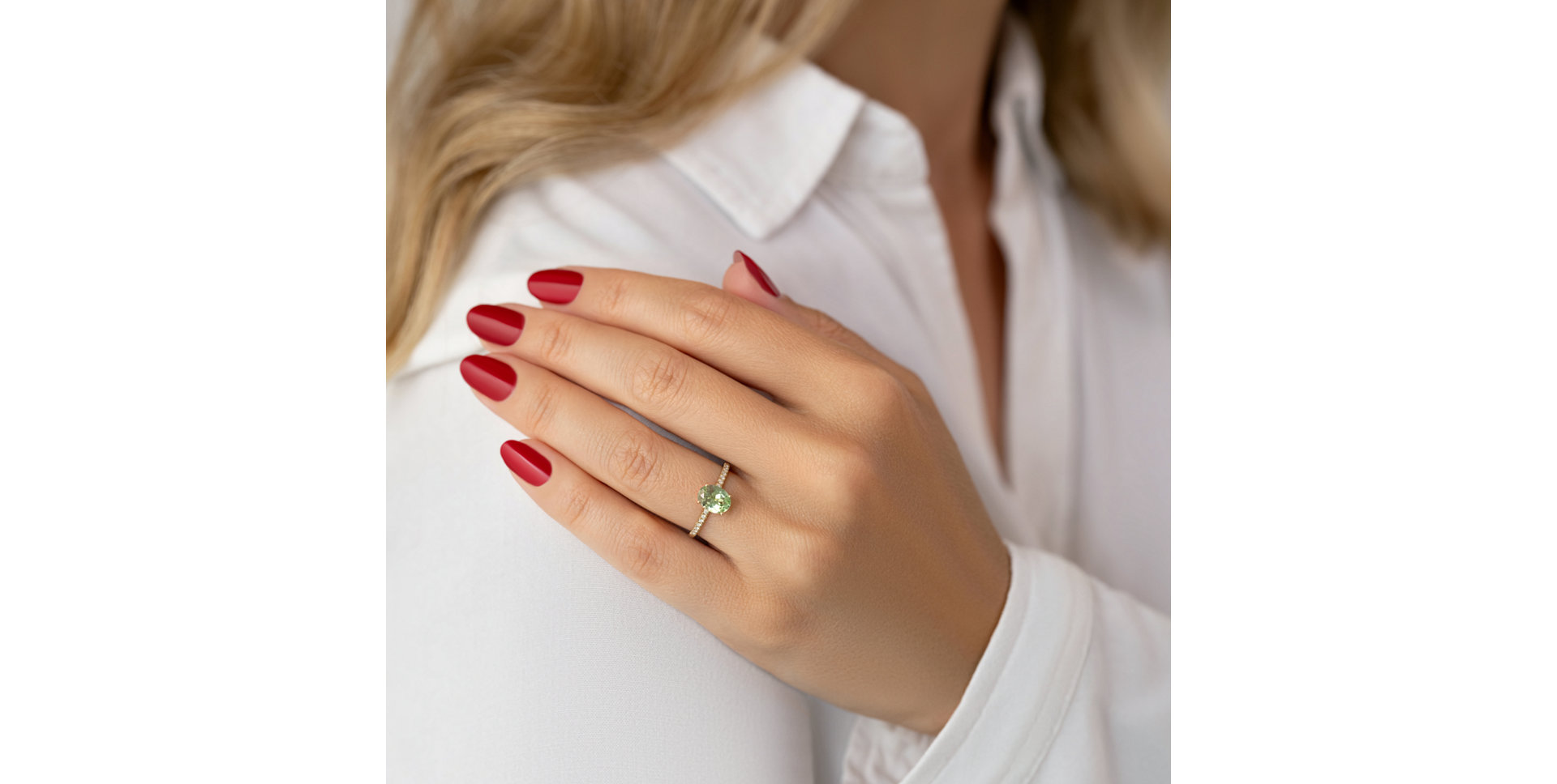 Diamond ring with Tourmaline Touch of Shine