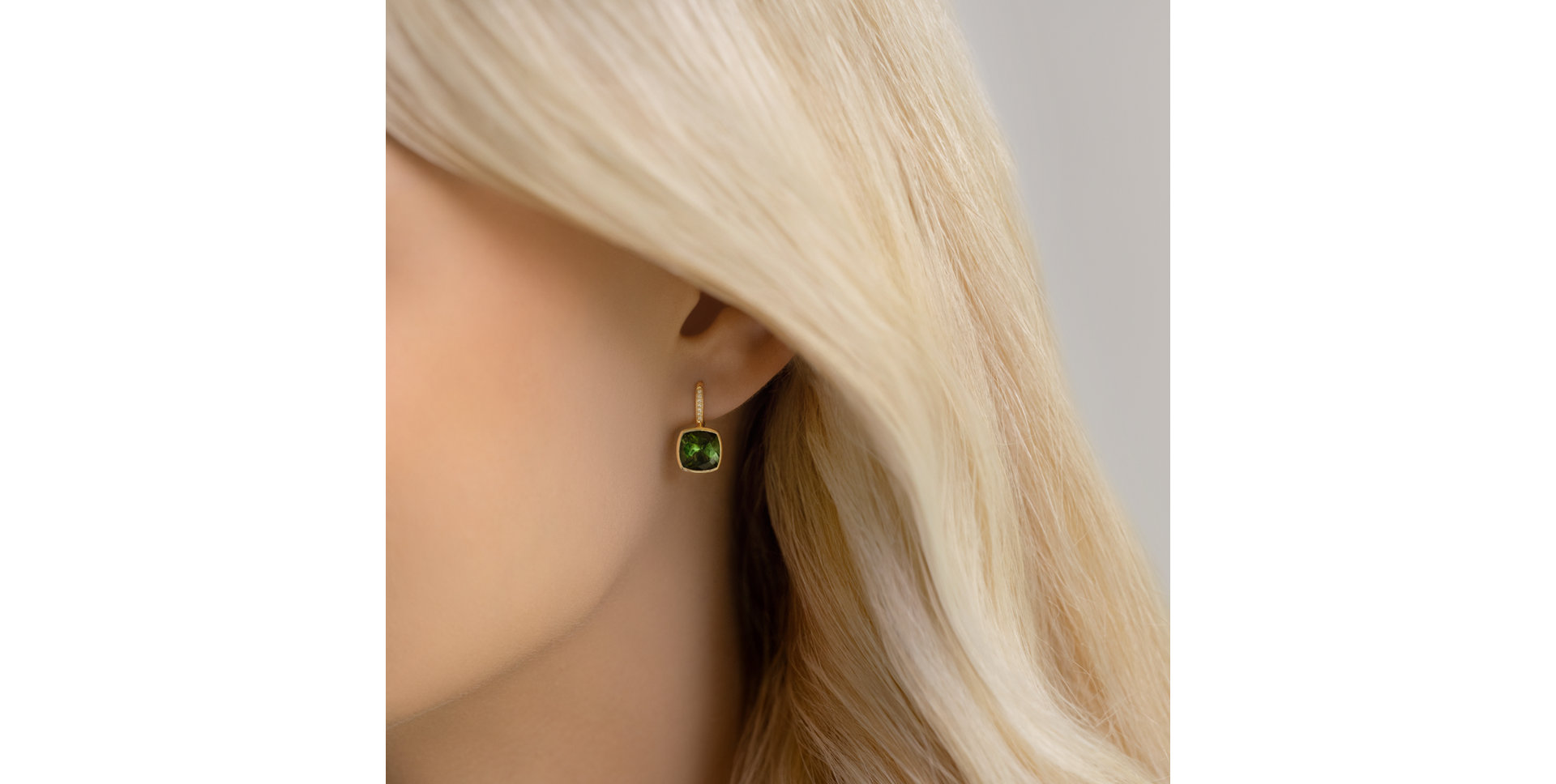 Diamond earrings with Tourmaline Carelia