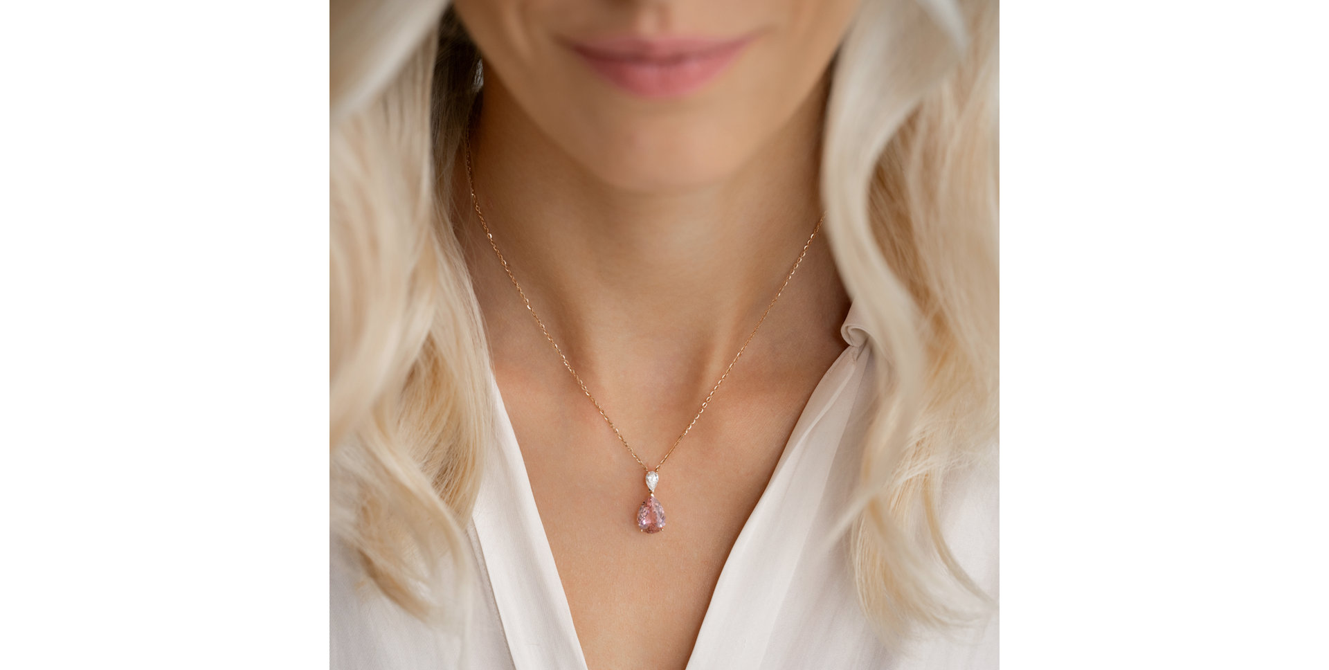 Diamond necklace with Tourmaline Whisper of Avalon