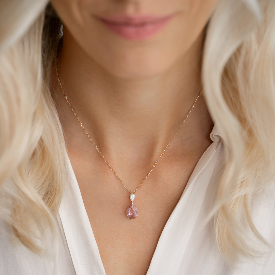 Diamond necklace with Tourmaline Whisper of Avalon