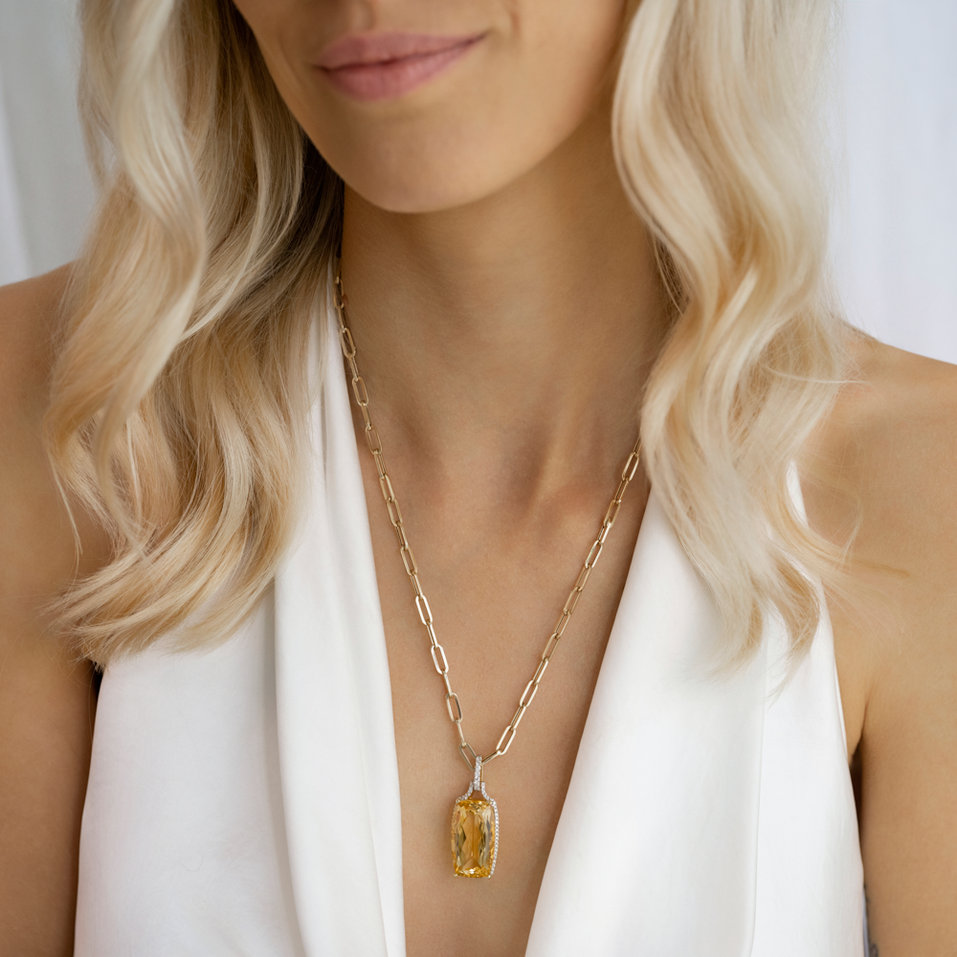 Diamond necklace with Citrine Rose de Lima