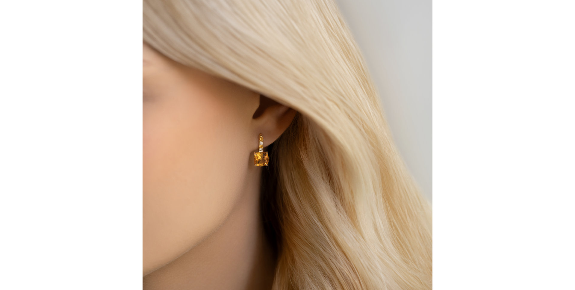 Diamond earrings with Citrine Imelda