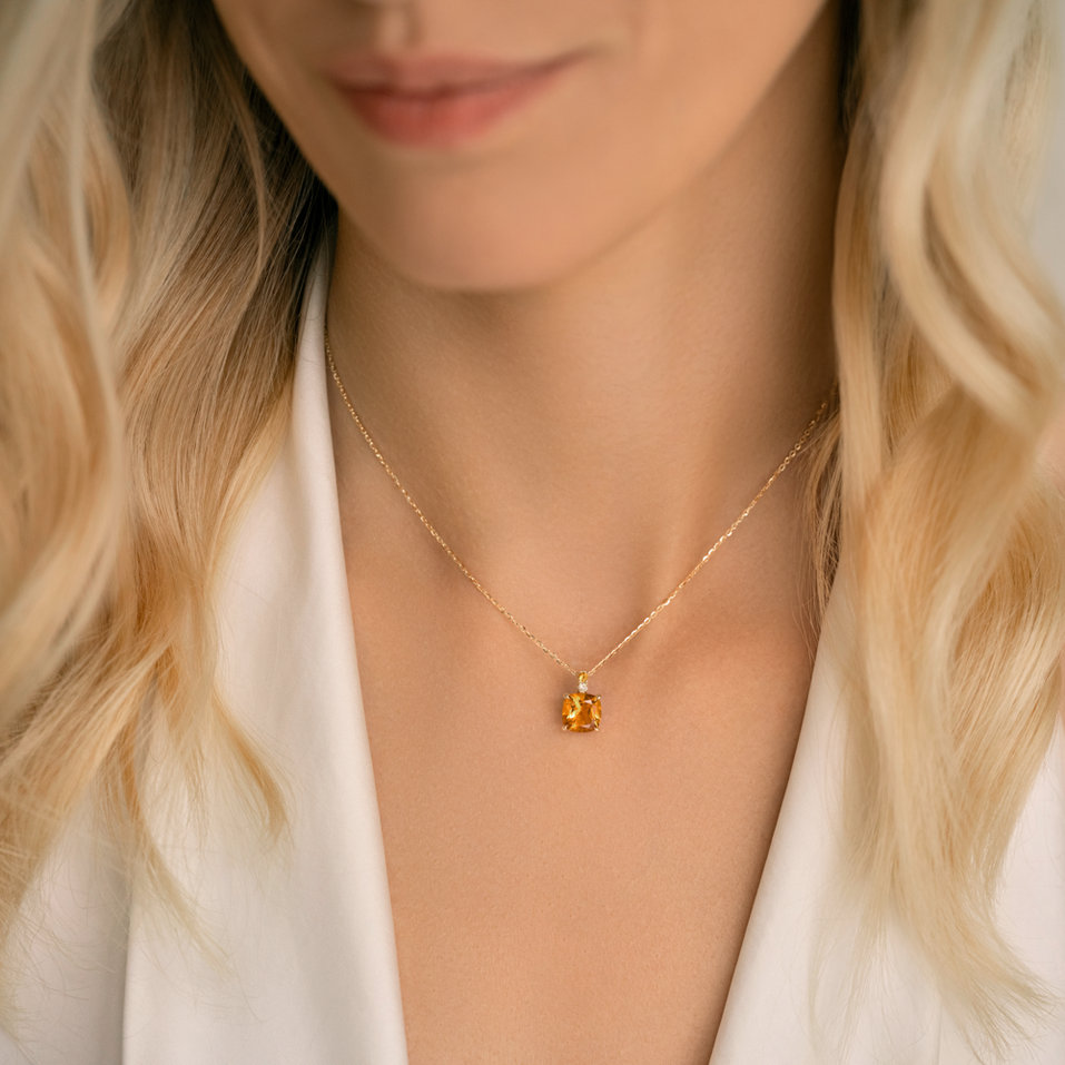 Diamond necklace with Citrines Imelda
