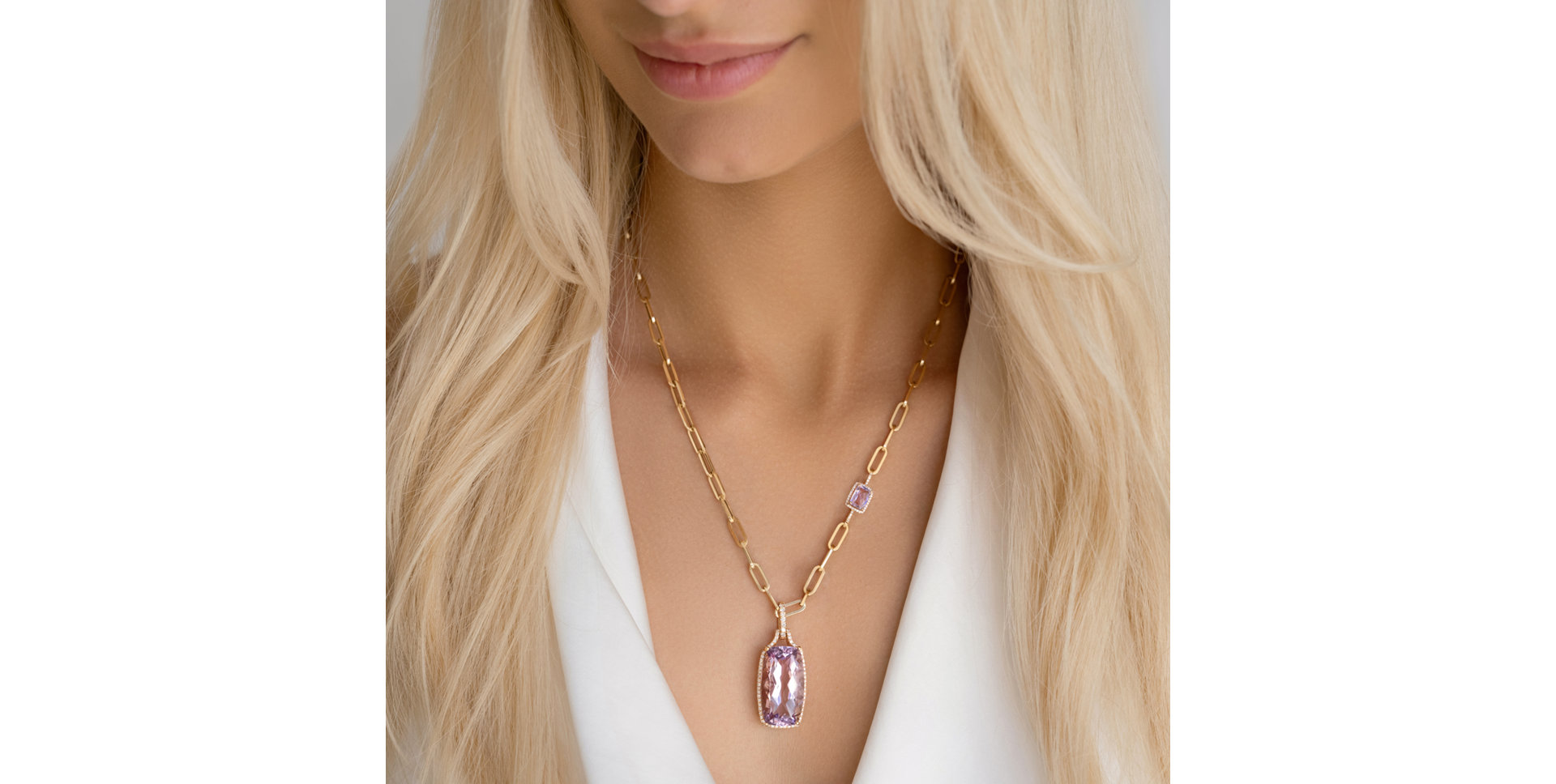 Diamond necklace with Amethysts Lilia del Sol