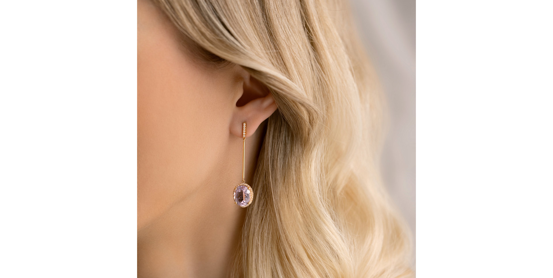 Diamond earrings with Amethyst Silvia