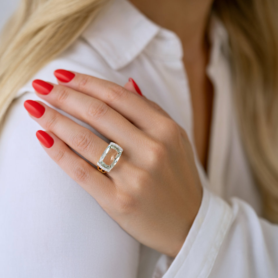 Diamond ring with Amethyst Cleantha