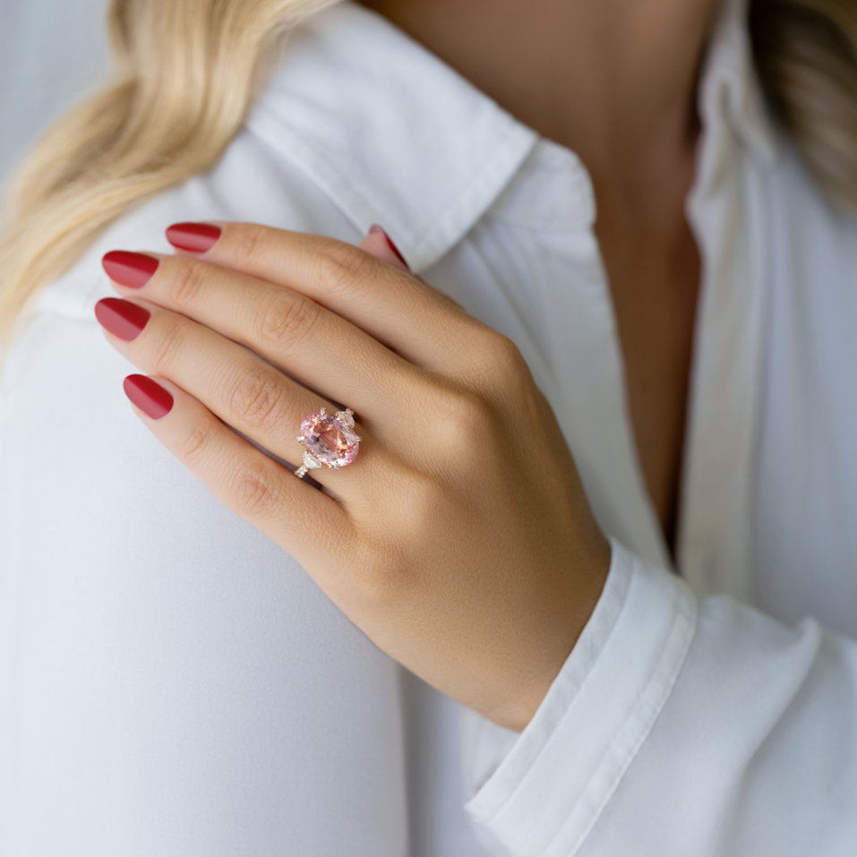 Diamond ring with Tourmaline Deloraine